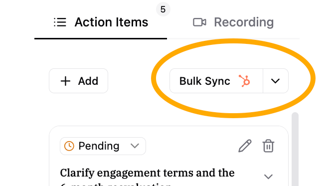 sync action items
